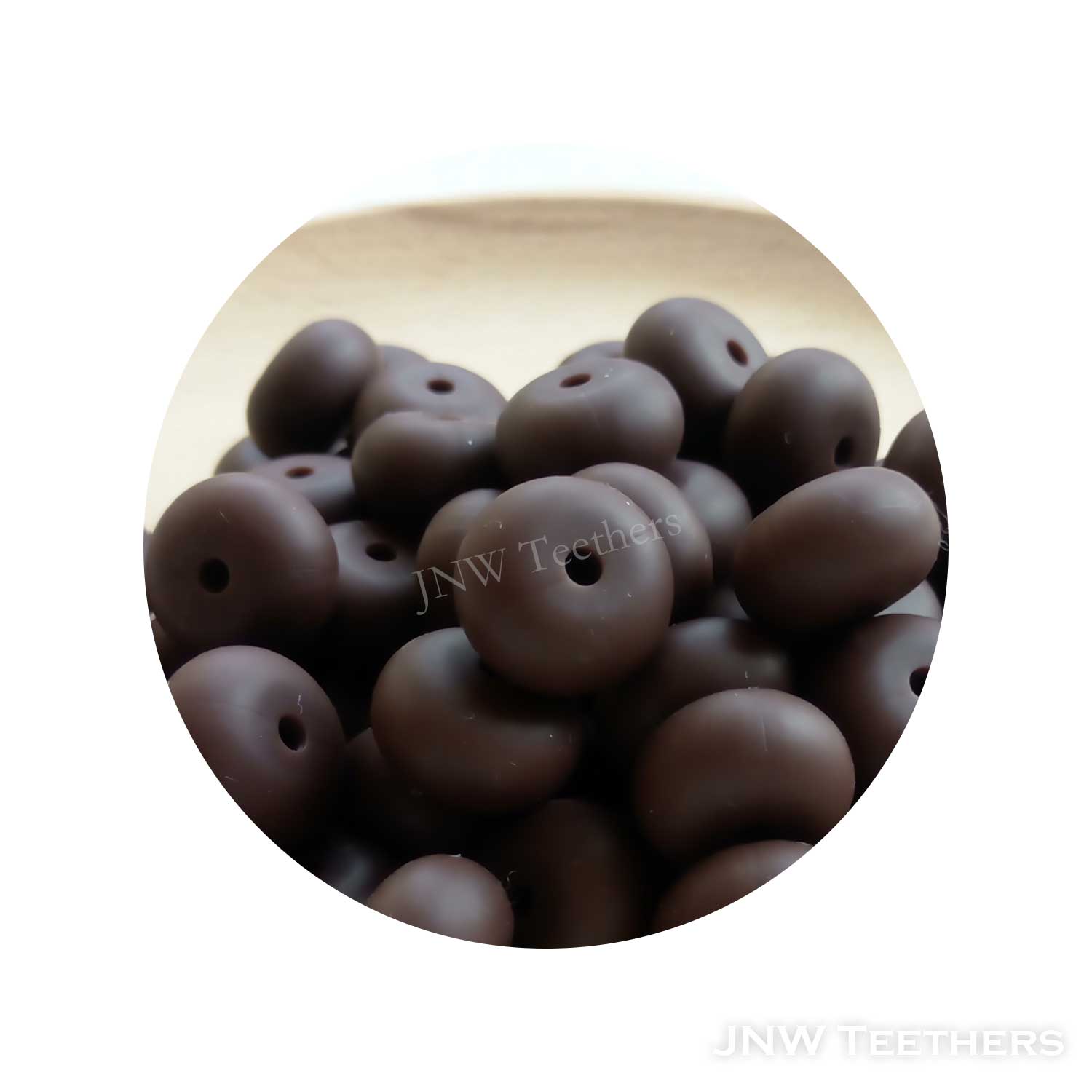 14mm Silicone Abacus - Brown