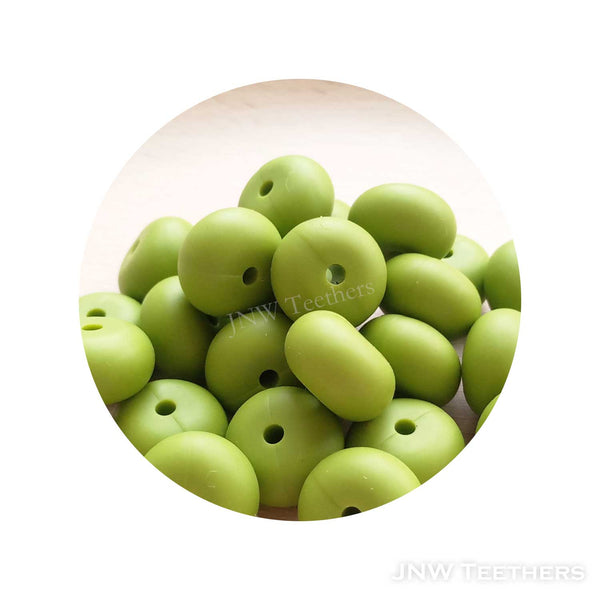14mm Silicone Abacus - Green Bean
