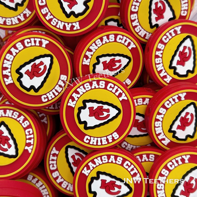 Kansas City Chiefs Round Football Teams silicone focal beads