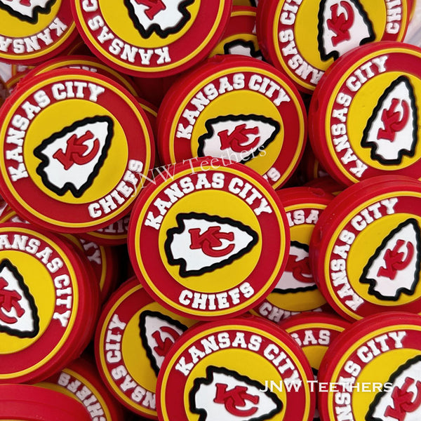 Kansas City Chiefs Round Football Teams silicone focal beads