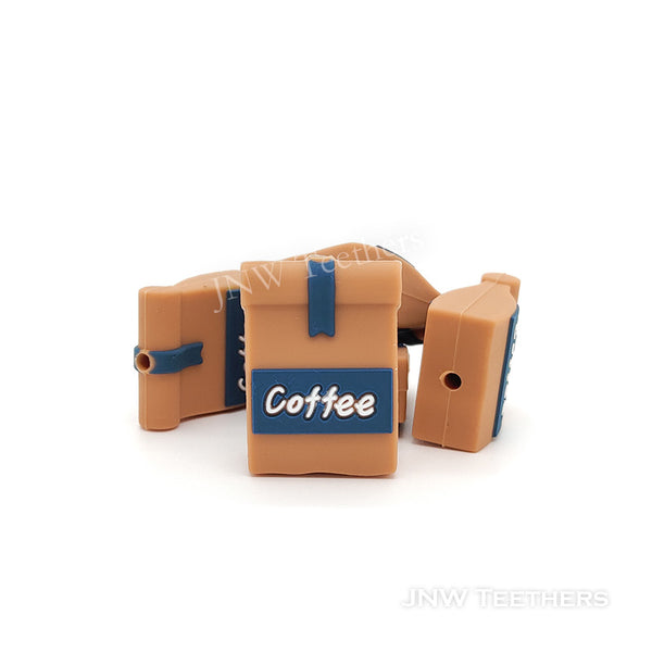 3D coffee bean bag silicone focal beads