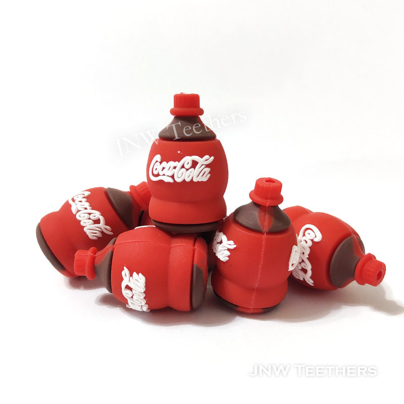3D coke bottle silicone focal beads