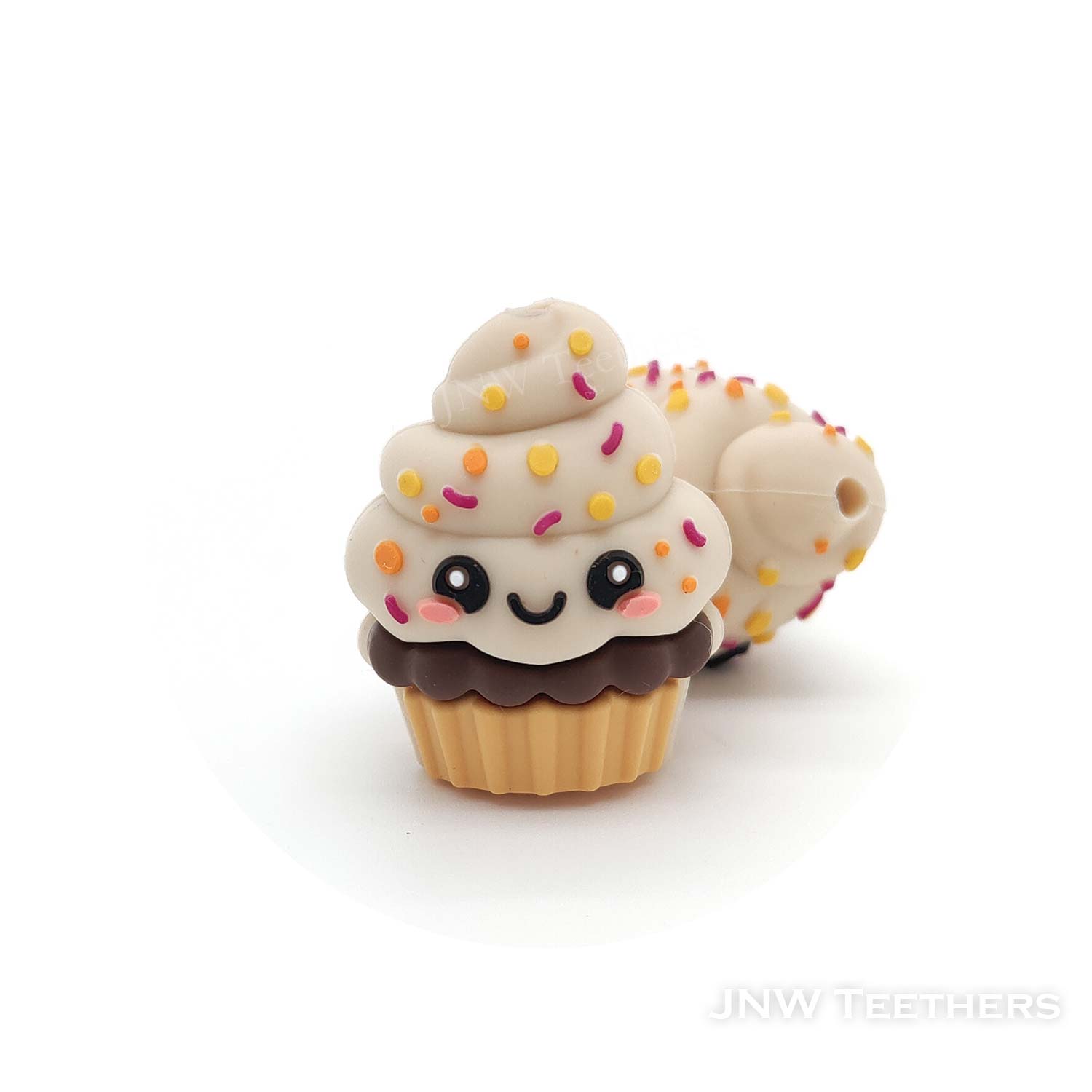 3D cupcake silicone focal beads