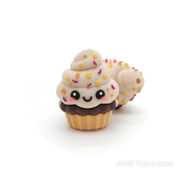 3D cupcake silicone focal beads