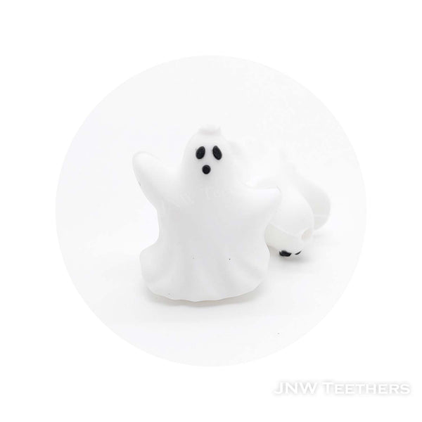 3D dancing ghost silicone focal beads white