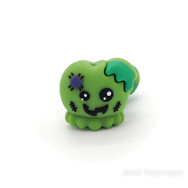 3D green ghost silicone focal beads