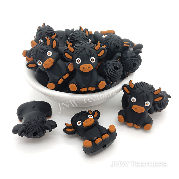 Silikon 3D - Motivperle Kuh | Braun