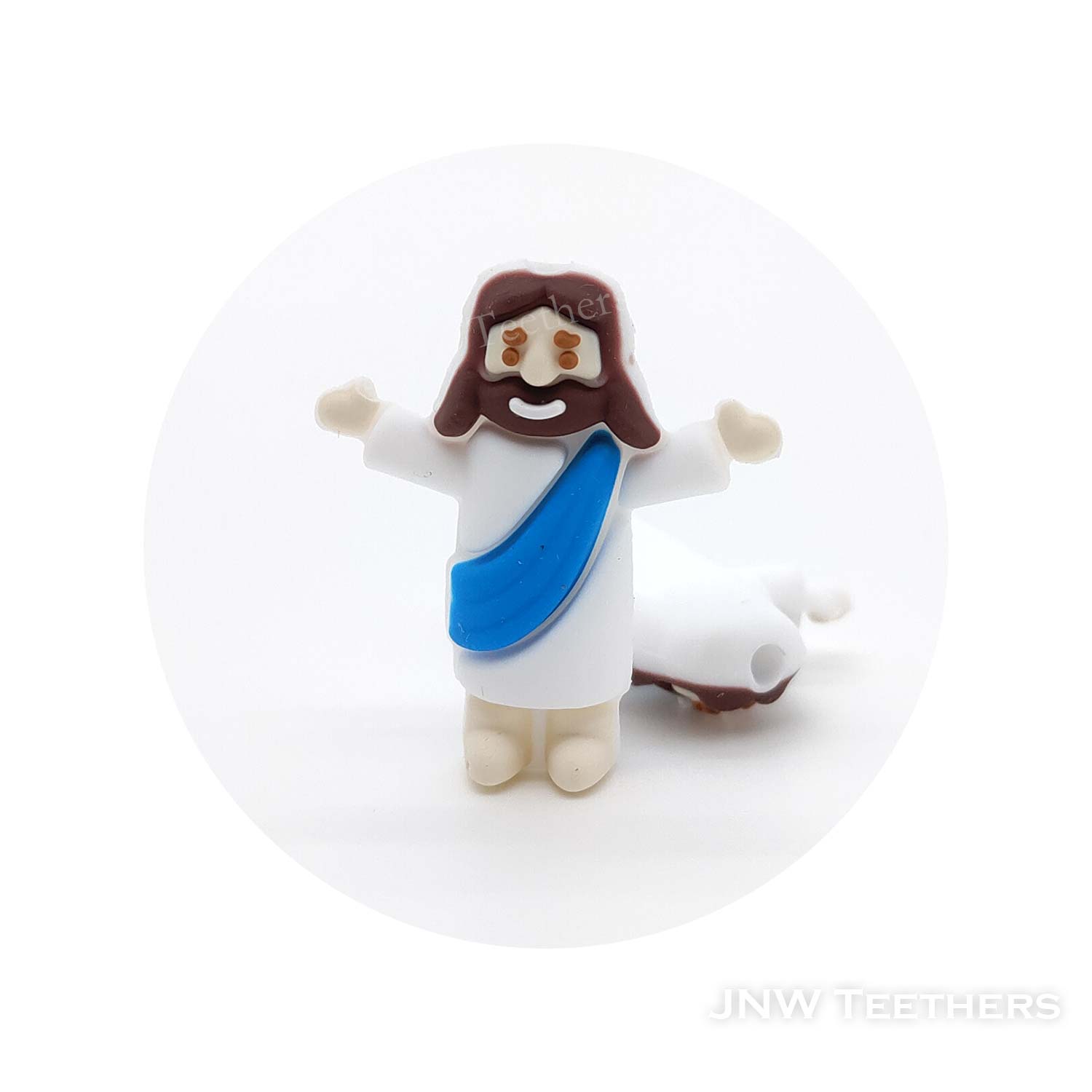 3D Jesus silicone focal beads