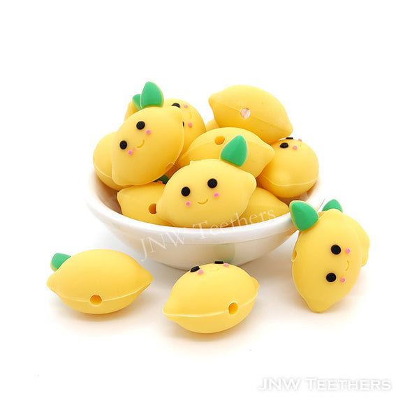 3D lemon silicone focal beads