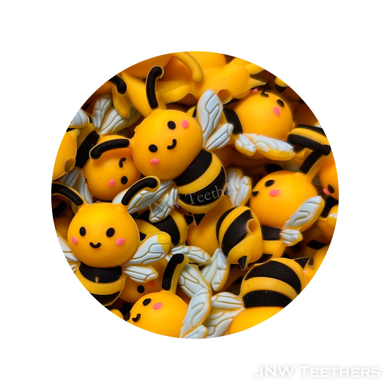 3D lovely honeybee silicone focal beads