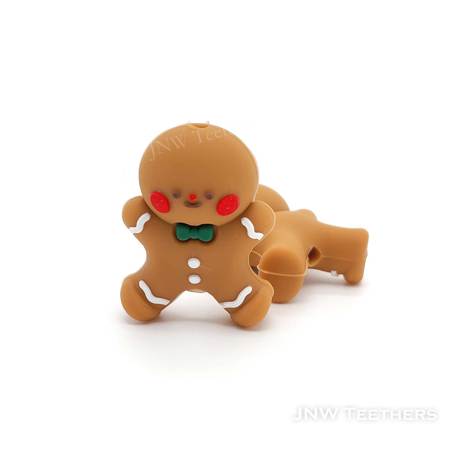 3D mini gingerbread man silicone focal beads