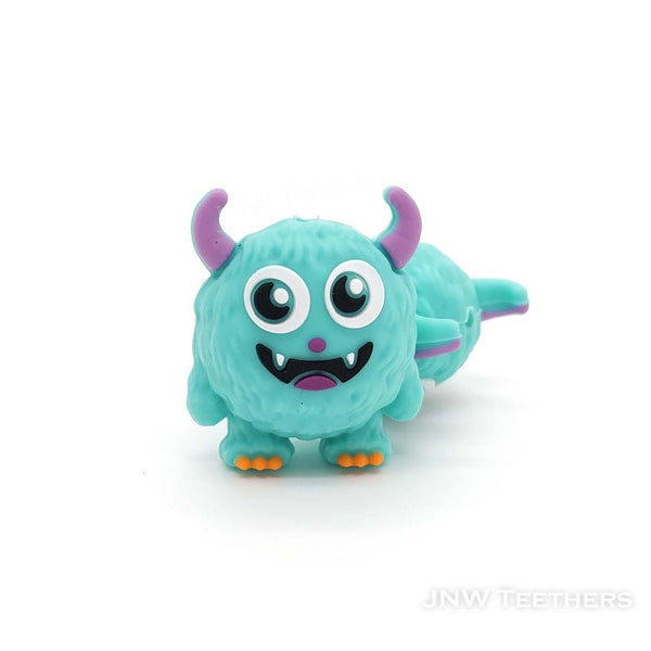 3D monster silicone focal beads mint