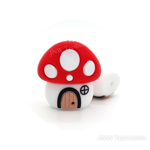 3D murshroom house silicone focal beads