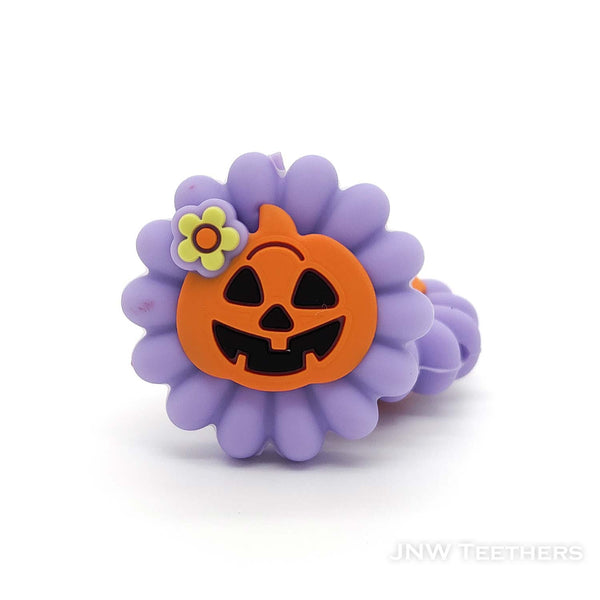 3D Pumpkin Face Flower silicone focal beads