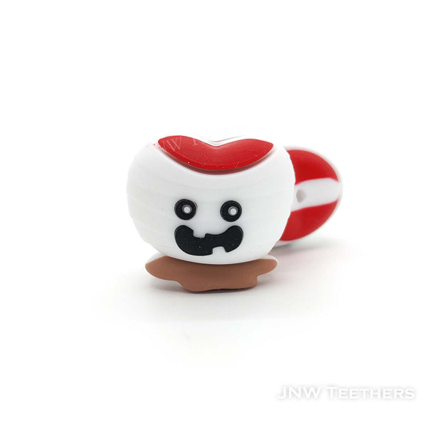 3D red lips monster silicone focal beads