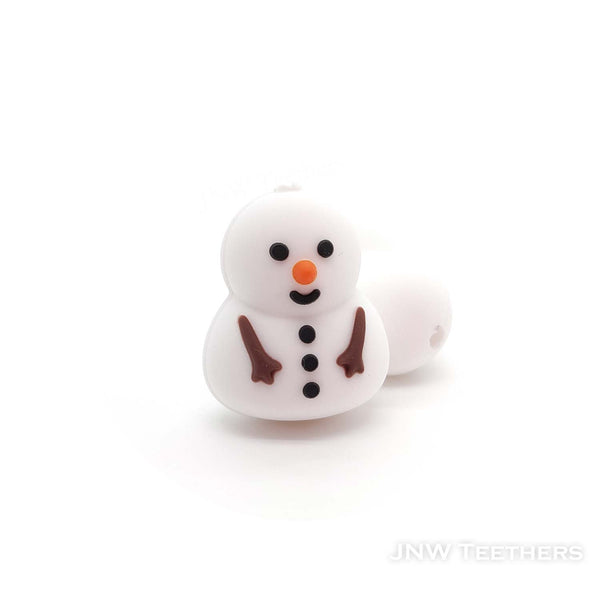 3D snowman silicone focal beads