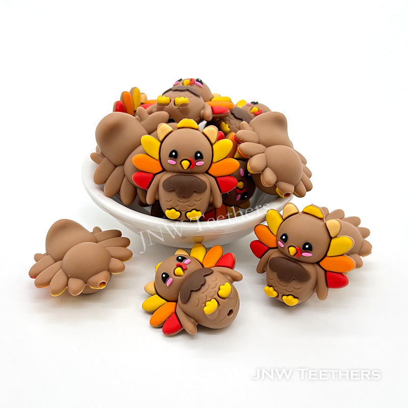 3D turkey silicone focal beads