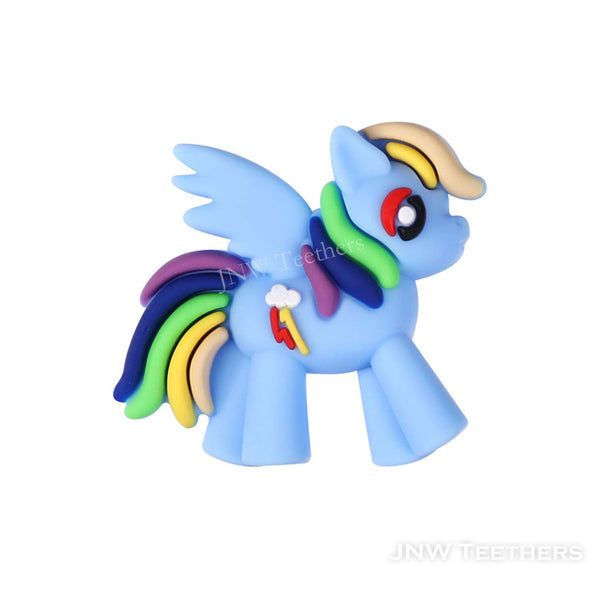 3D Unicorn Silicone Focal Beads Blue