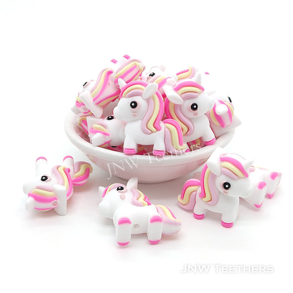 3D unicorn silicone focal beads