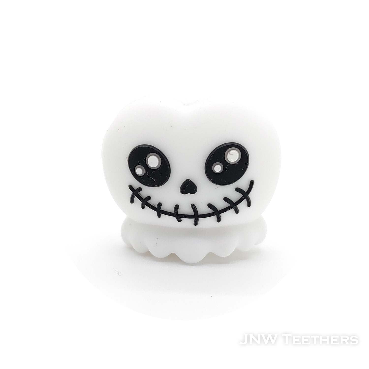 3D wtihe skeleton head silicone focal beads
