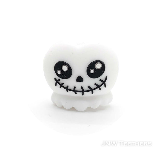 3D wtihe skeleton head silicone focal beads