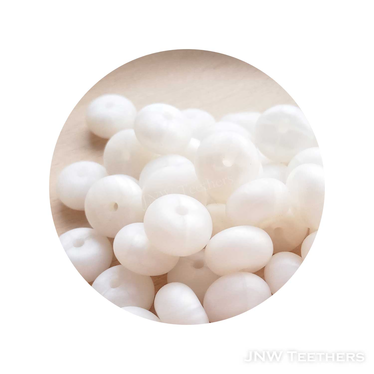 14mm Silicone Abacus - Pearl White