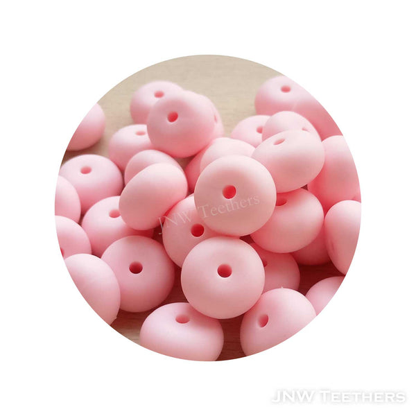 14mm Silicone Abacus - Rose Quartz