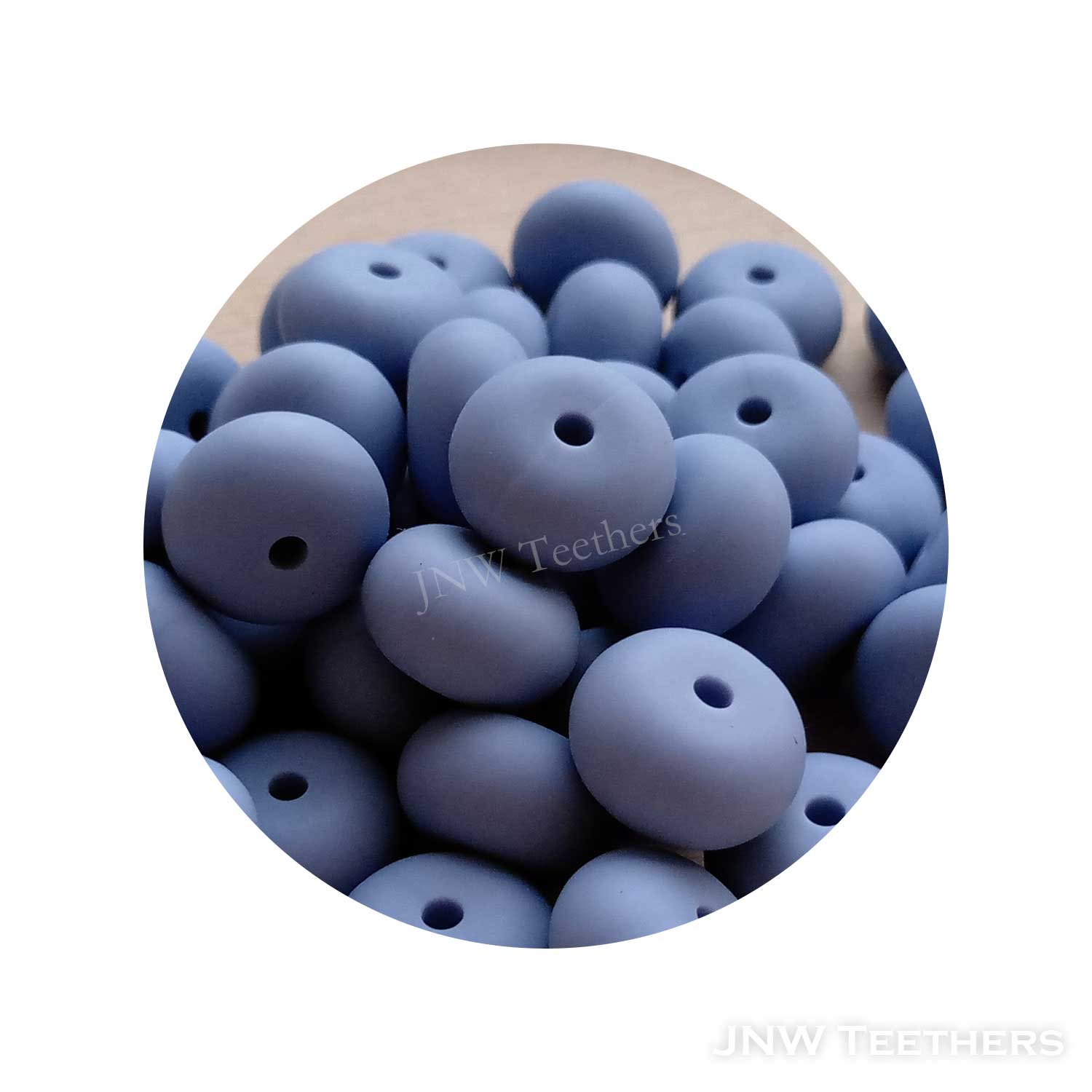 14mm Silicone Abacus - Brunnera Blue