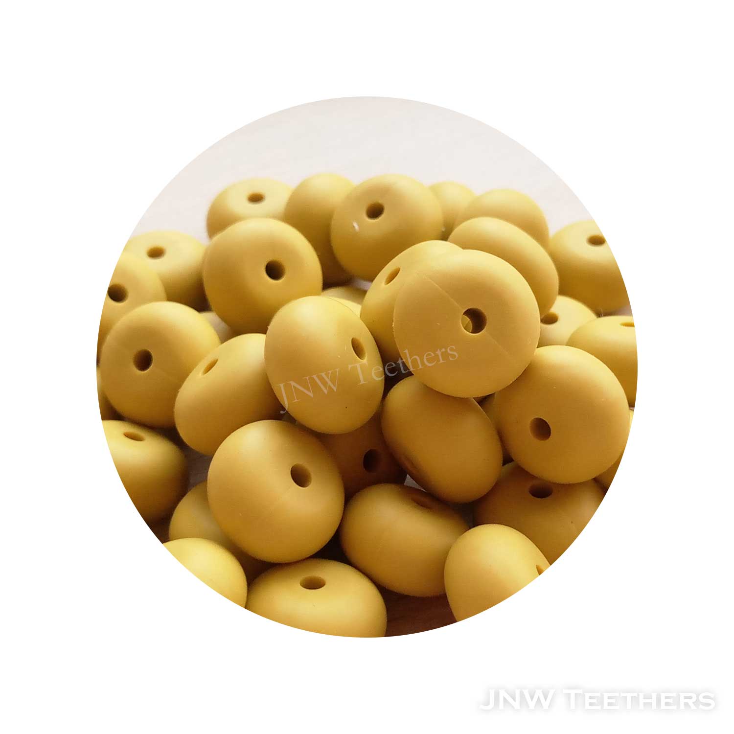 14mm Silicone Abacus - Mustard