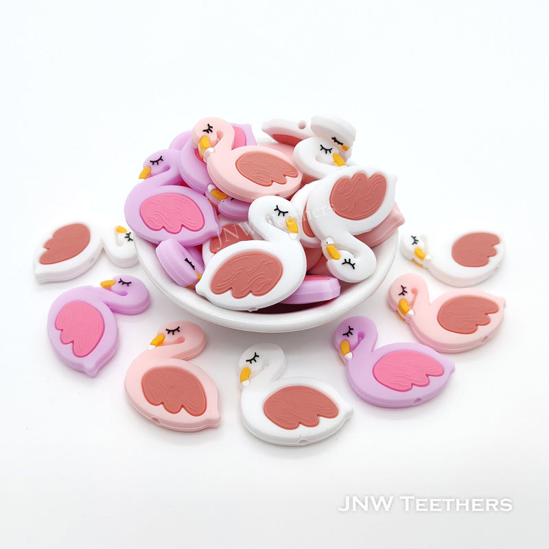 Flamingo silicone focal beads