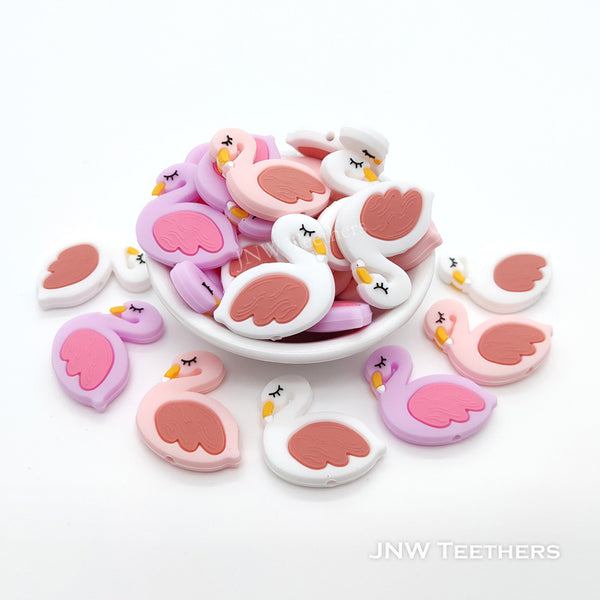 Flamingo silicone focal beads