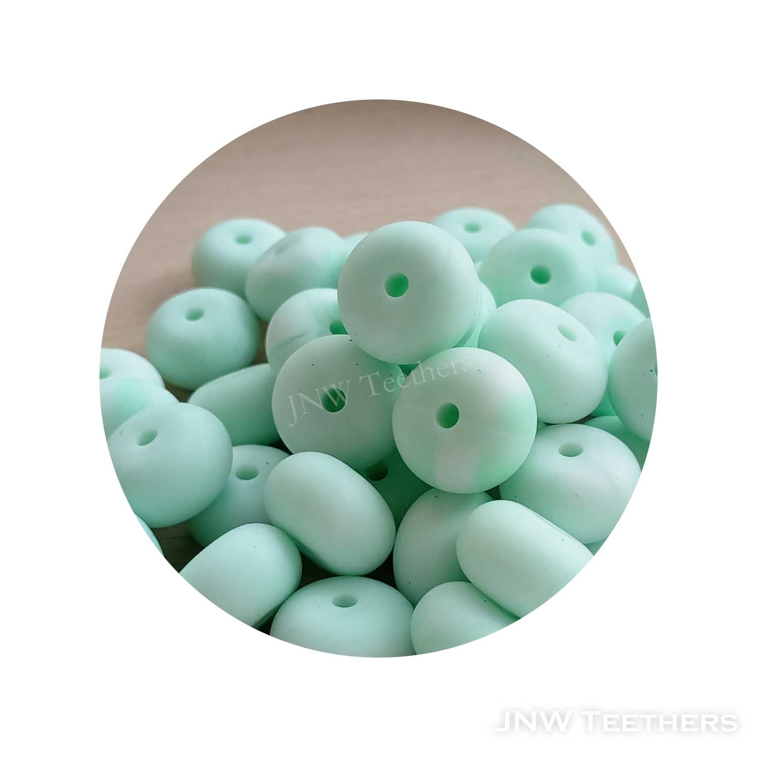 14mm Silicone Abacus - Marble Mint