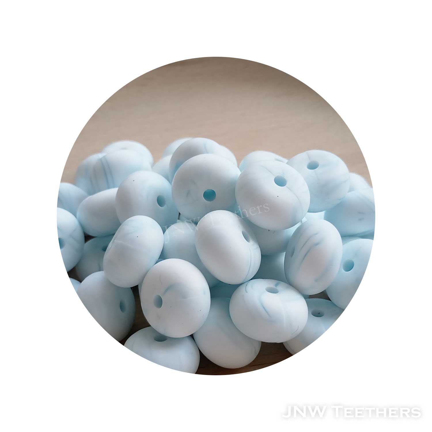 14mm Silicone Abacus - Marble Blue