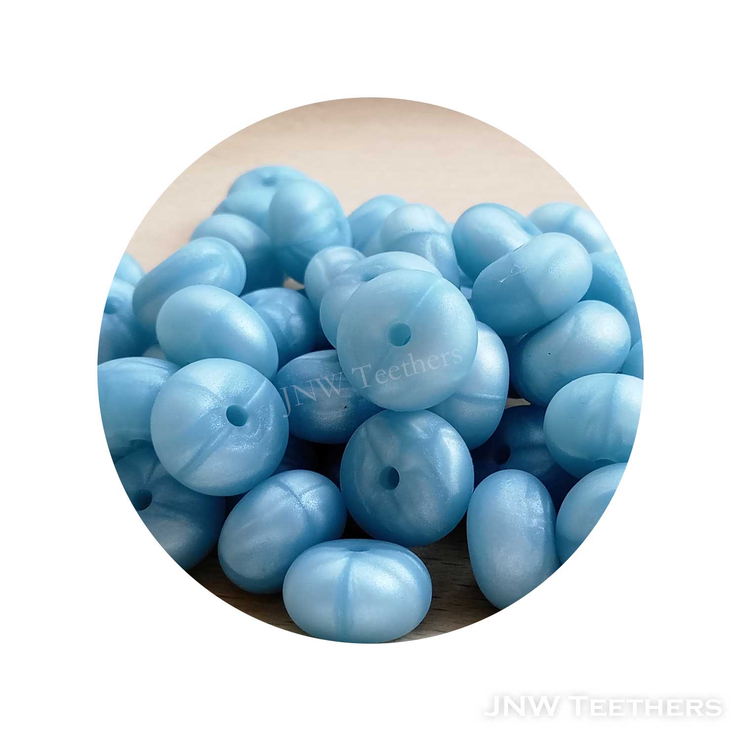 14mm Silicone Abacus - Pearl Blue