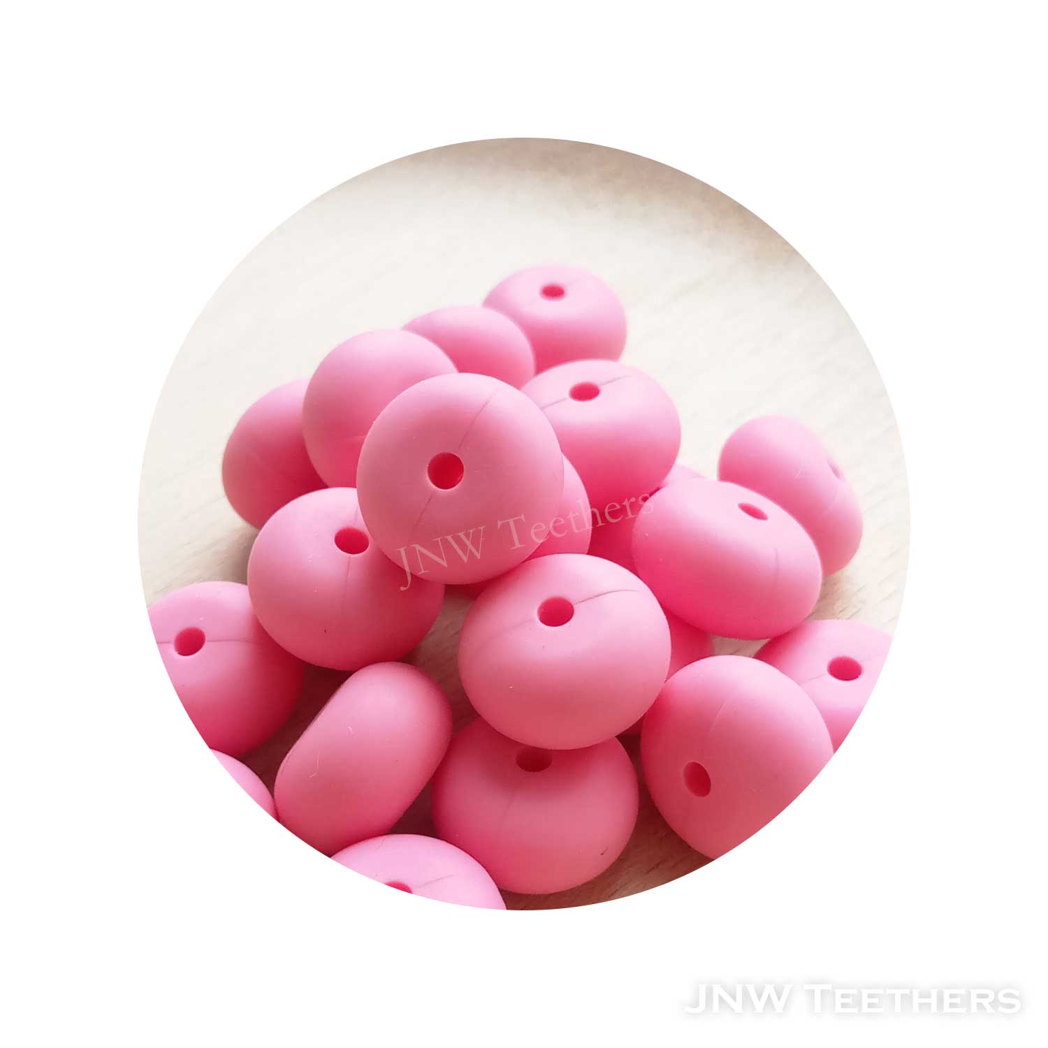 14mm Silicone Abacus - Baby Pink