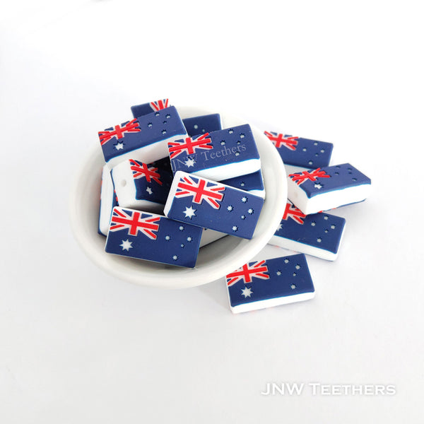 Australian flag silicone focal beads
