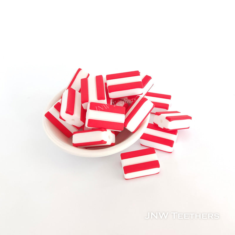 Austria flag silicone focal beads