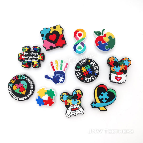 Autism Theme Silicone Focal Bead