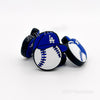 LA Blue Hat Baseball Teams silicone focal beads