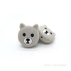 Gray  Bear Head silicone focal beads