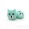 Mint   Bear Head silicone focal beads