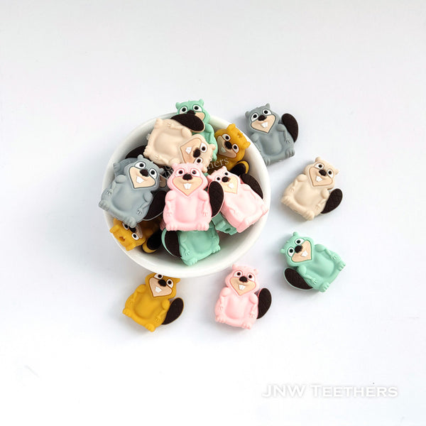 Beaver silicone focal beads