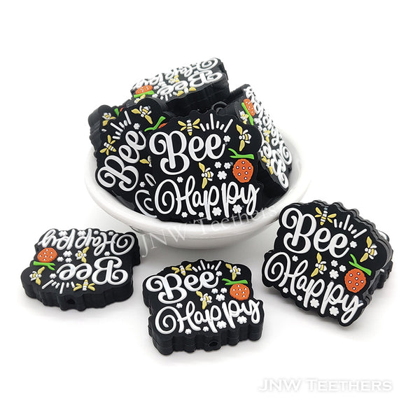 Bee happy silicone focal beads