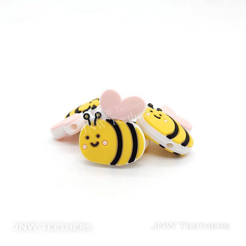 Yellow  Bee Silicone Beads