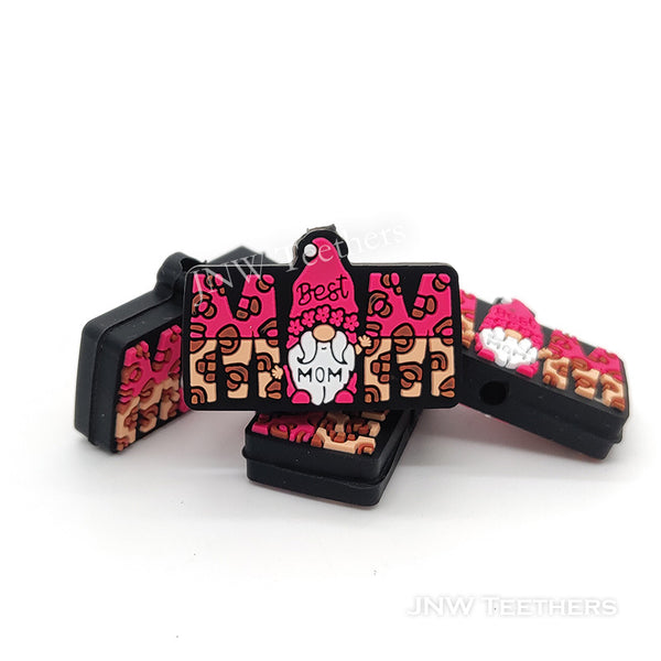 JNW Teether best mom pink gnome silicone focal beads