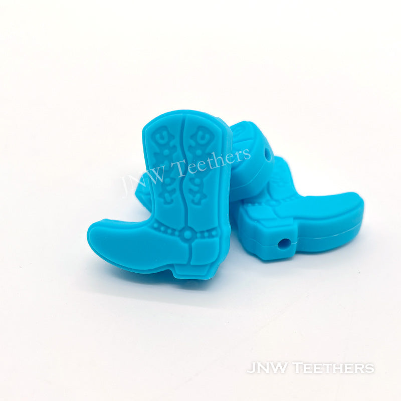 Stiefel Silikonperlen blau