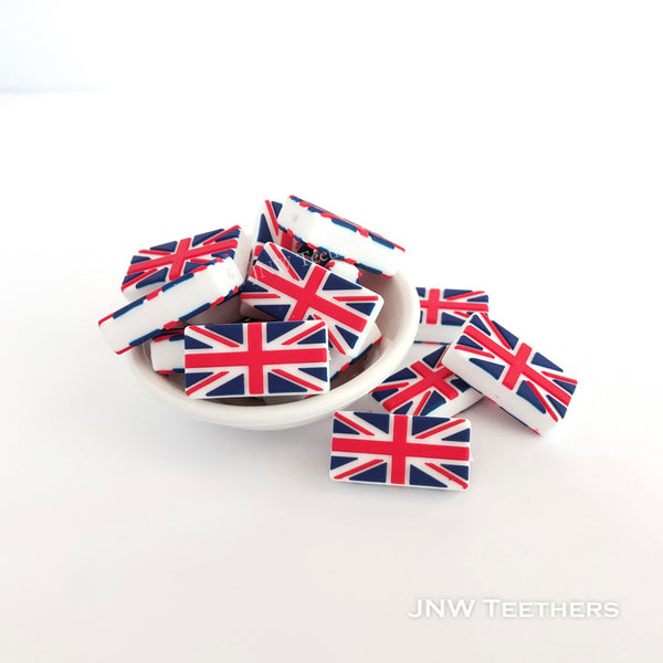 British flag silicone focal beads