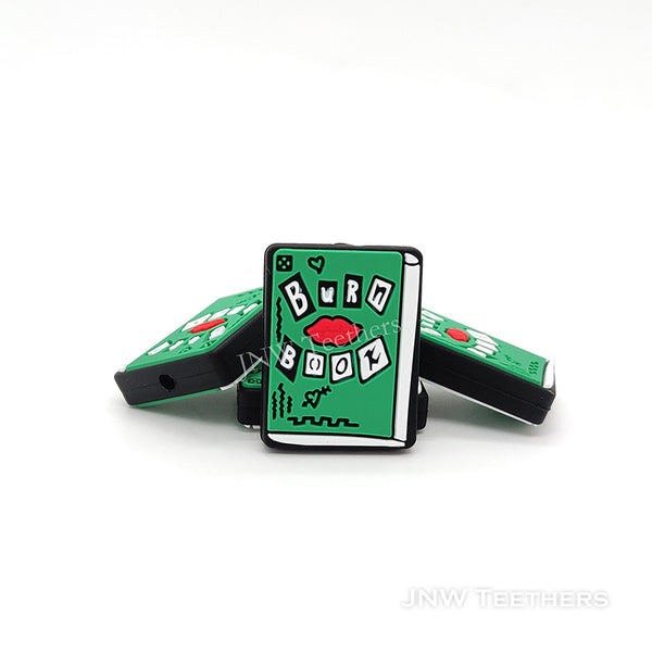 Burn book silicone focal beads green