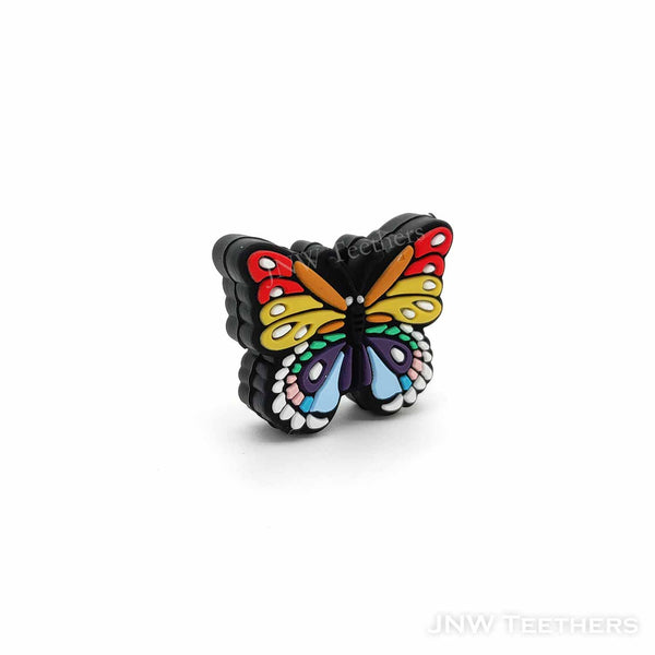 Butterfly silicone focal beads rainbow