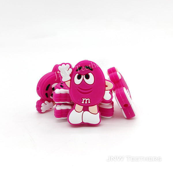 Fuchisa Mr. Bean Candy with Smiling Face Silicone Focal Beads